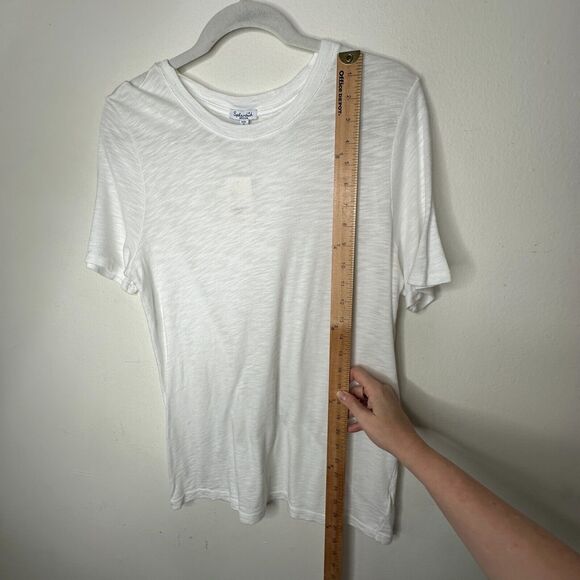 NWT Splendid White Zoe Slub Crew Tee Relaxed Loose Silhouette Light Weight M - Picture 10 of 11